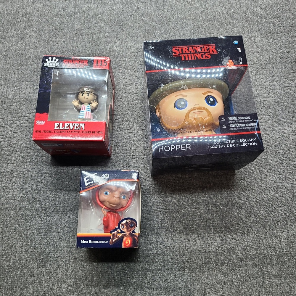 Funko Stranger Things E.T. Figures Lot OS Multicolor New Eleven Hopper ET 3pc